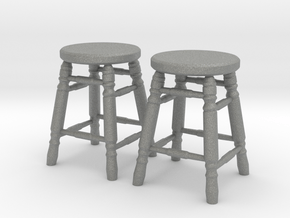 Stool 03. 1:12 Scale x2 Units in Gray PA12