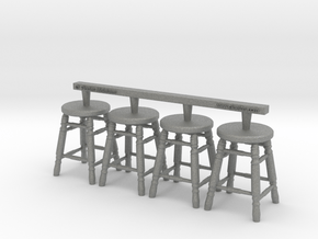 Stool 03. 1:24 Scale x4 Units in Gray PA12
