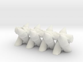 Spiked Barricade 1/87 in White Natural Versatile Plastic