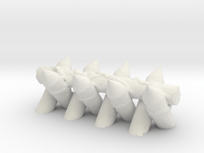 Spiked Barricade 1/76 in White Natural Versatile Plastic