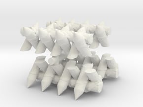 Spiked Barricade (x4) 1/160 in White Natural Versatile Plastic
