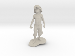 Schoony - Boy Soldier (15cm Tall) in Natural Sandstone