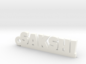 SAKSHI_keychain_Lucky in White Processed Versatile Plastic