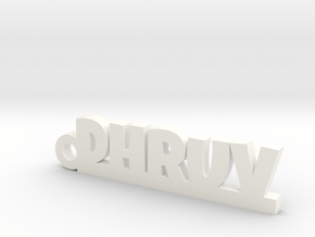 DHRUV_keychain_Lucky in White Processed Versatile Plastic