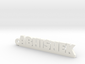 ABHISHEK_keychain_Lucky in White Processed Versatile Plastic