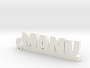 MANU_keychain_Lucky in White Processed Versatile Plastic