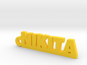 NIKITA_keychain_Lucky in Polished and Bronzed Black Steel