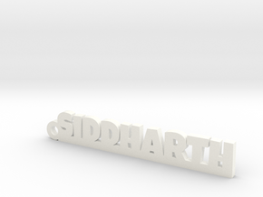 SIDDHARTH_keychain_Lucky in White Processed Versatile Plastic