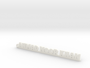 AHMAD NOOR KHAN_keychain_Lucky in White Processed Versatile Plastic