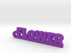 FLOWER_keychain_Lucky in Purple Processed Versatile Plastic