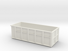 1/64th 10 foot Roll off type Dumpster in White Natural Versatile Plastic