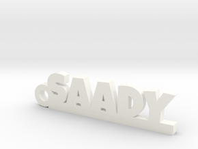 SAADY_keychain_Lucky in White Processed Versatile Plastic