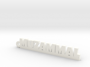 MUZAMMAL_keychain_Lucky in White Processed Versatile Plastic