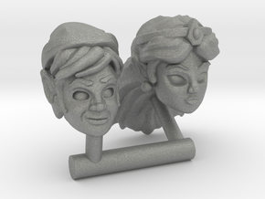 RetroToon Link & Zelda Heads (Multisize) in Gray PA12: Extra Small