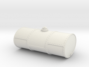HO Scale Single Cell Fuel Tank (End Drain) in White Natural Versatile Plastic
