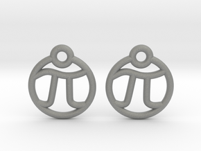 Tiny Pi Earrings in Gray PA12