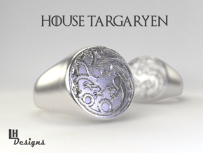 Size 13 Targaryen Ring in Natural Silver