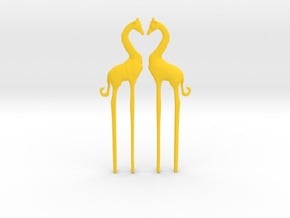 Giraffe in Love Caketopper 2X in Yellow Processed Versatile Plastic