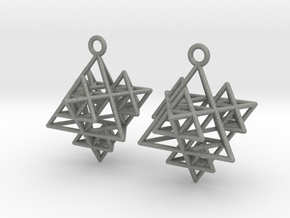 Koch Tetrahedron Earrings in Gray PA12
