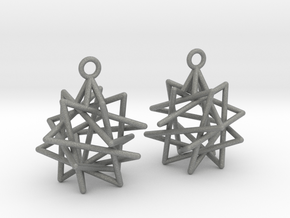 Tetrahedron Compound Earrings in Gray PA12