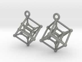 Hypercube Earrings in Gray PA12