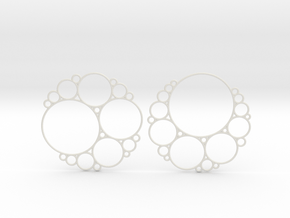 Bubbly Apollonian Earrings in White Natural Versatile Plastic