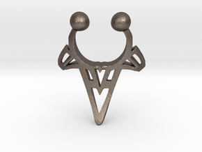 Tribal Arrowhead Nose Ring in Polished Bronzed Silver Steel