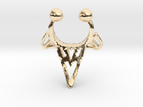 Tribal Arrowhead Nose Ring in 14K Yellow Gold