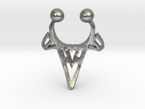 Tribal Arrowhead Nose Ring in Natural Silver