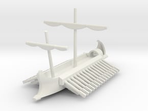 1/700 Full-Hull Roman Trireme in White Natural Versatile Plastic