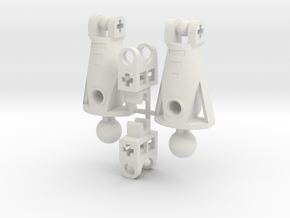 MoL Makuta Lower Arm with Hinge X2 (for Bionicle) in White Natural Versatile Plastic