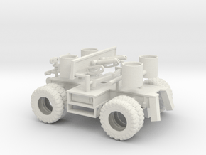 1/50th four wheel carrier for Gradall excavator in White Natural Versatile Plastic