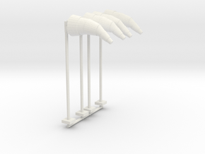 Airport Windsock and Pole (x4) 1/120 in White Natural Versatile Plastic