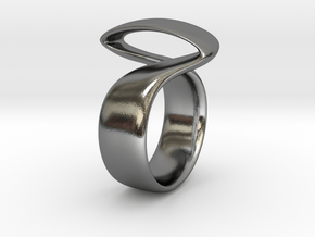Twist Parallel ring in Polished Silver: 6 / 51.5
