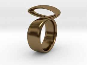 Twist Parallel ring in Polished Bronze: 6 / 51.5