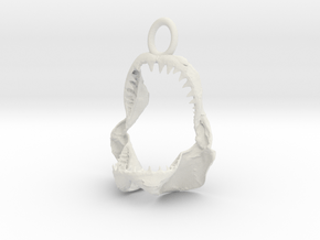 white shark jaw pendant in White Natural Versatile Plastic