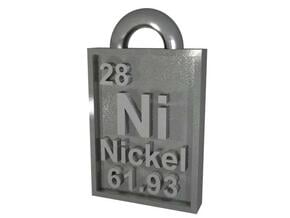 Nickel-62 Isotope Periodic Table Pendant in Polished Nickel Steel