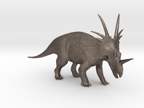 Styracosaurus 1/50 or 1/25 Scale Model - Colored in Polished Bronzed-Silver Steel: Small