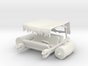 O Scale Flintstone Car in White Natural Versatile Plastic