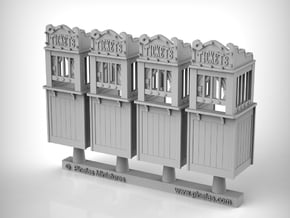 Carnival Ticket Booth 01. 1:87 Scale (HO) x4 Units in Tan Fine Detail Plastic