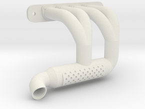 Axial SMT-10 Exhaust Header SH-2D (Right) in White Natural Versatile Plastic