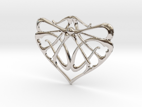 Art Nouveau Inspired Pendant  in Platinum