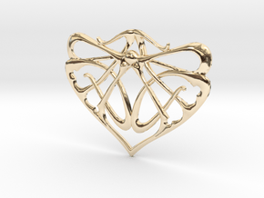 Art Nouveau Inspired Pendant  in 14K Yellow Gold