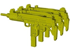 1/12 scale IMI Uzi submachineguns x 3 in Tan Fine Detail Plastic