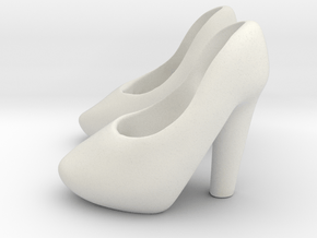 Super High Chunky Heels in White Premium Versatile Plastic