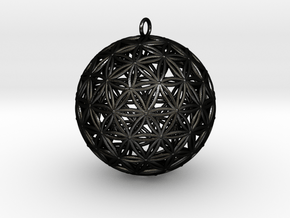 Geodesic Flower of Life sphere Flower of life 50mm in Matte Black Steel