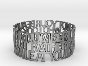 POETRY bracelet - "judge not"  in Polished Silver: Small