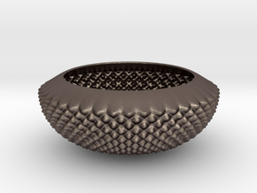 New Bowl in Polished Bronzed-Silver Steel