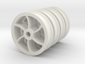 7/8" Scale Dinorwic Double-Flanged Wheels in White Natural Versatile Plastic