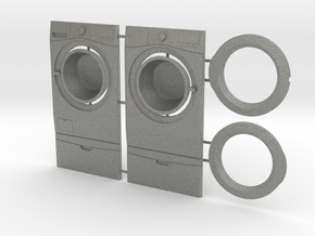 Washer & Dryer Set 01. 1:12 Scale  in Gray PA12